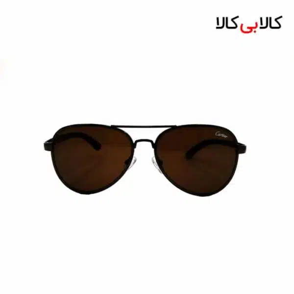 عینک آفتابی زنانه و مردانه کارتیر مدل 125 عدسی قهوه ای با فریم مشکی