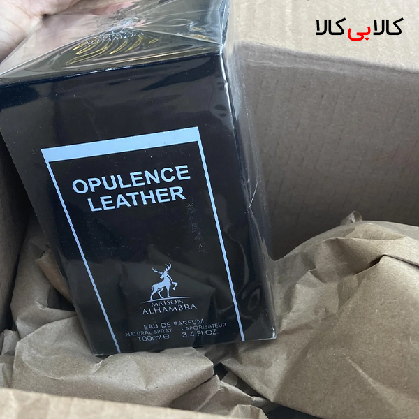 ادکلن الحمبرا امبر لدر (Opulence Leather) زنانه و مردانه حجم 100 میلی لیتر