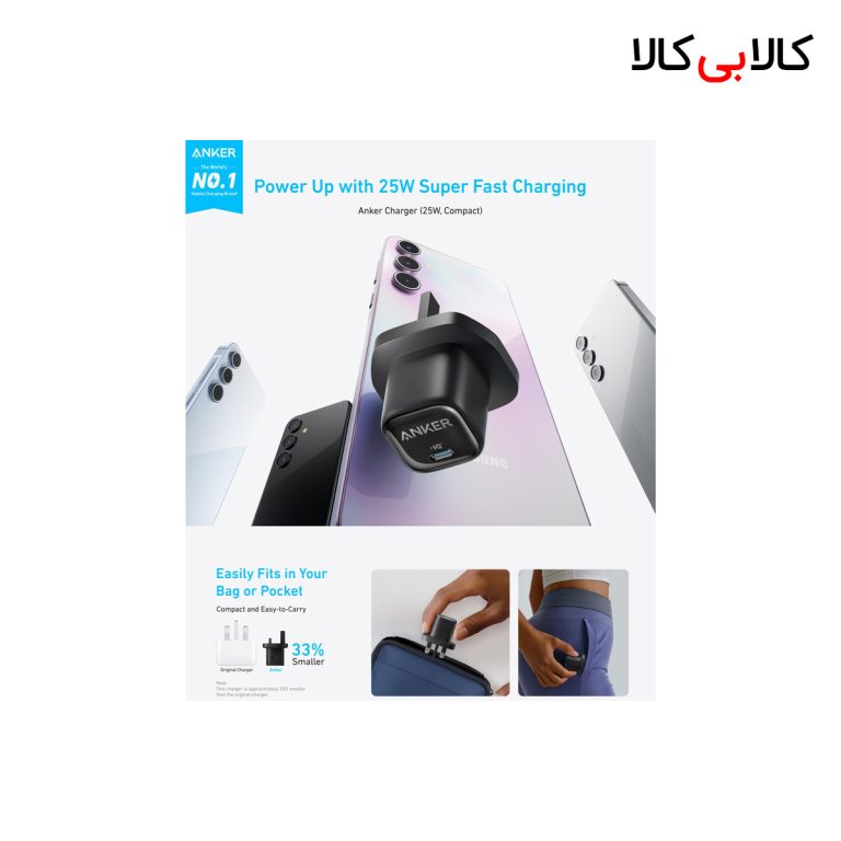 شارژر دیواری 25 وات انکر A2656 PD 3A