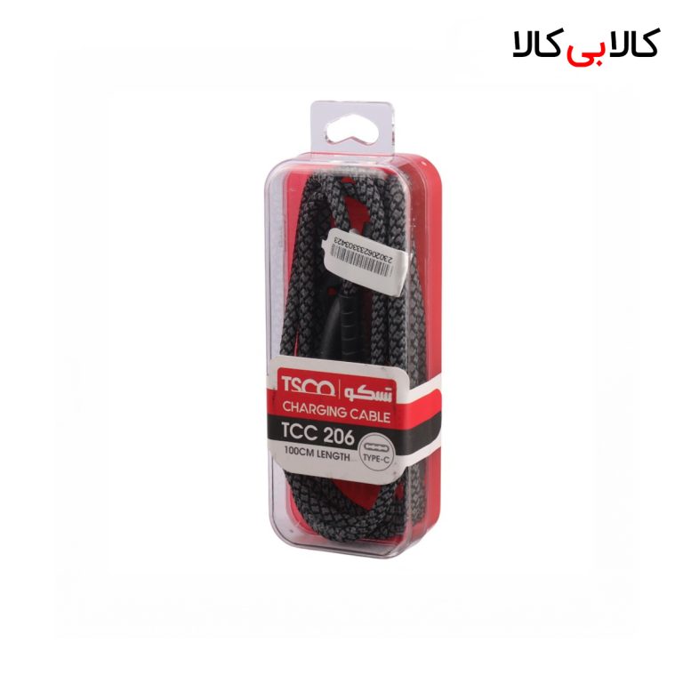 کابل تایپ سی فست شارژ 3 آمپر تسکو TCC206 طول 1 متر