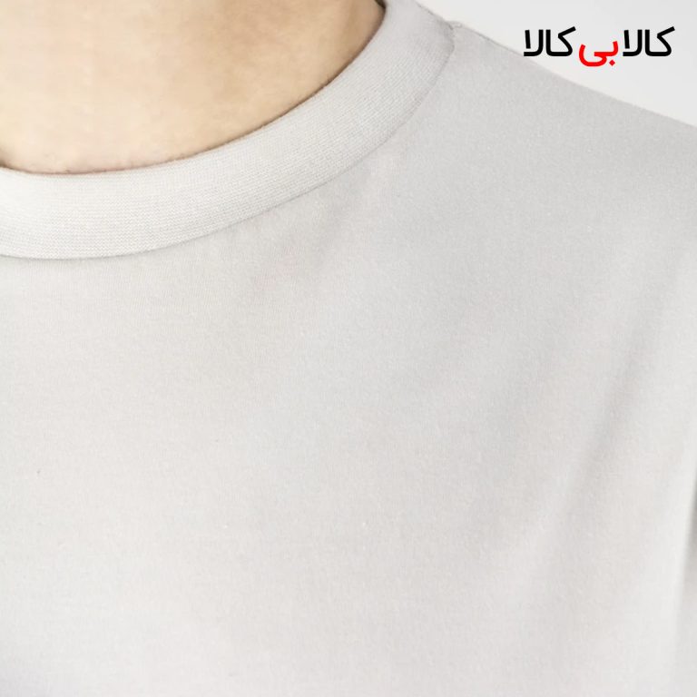 تیشرت کرم ساده آستین کوتاه مردانه