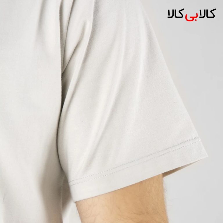 تیشرت کرم ساده آستین کوتاه مردانه